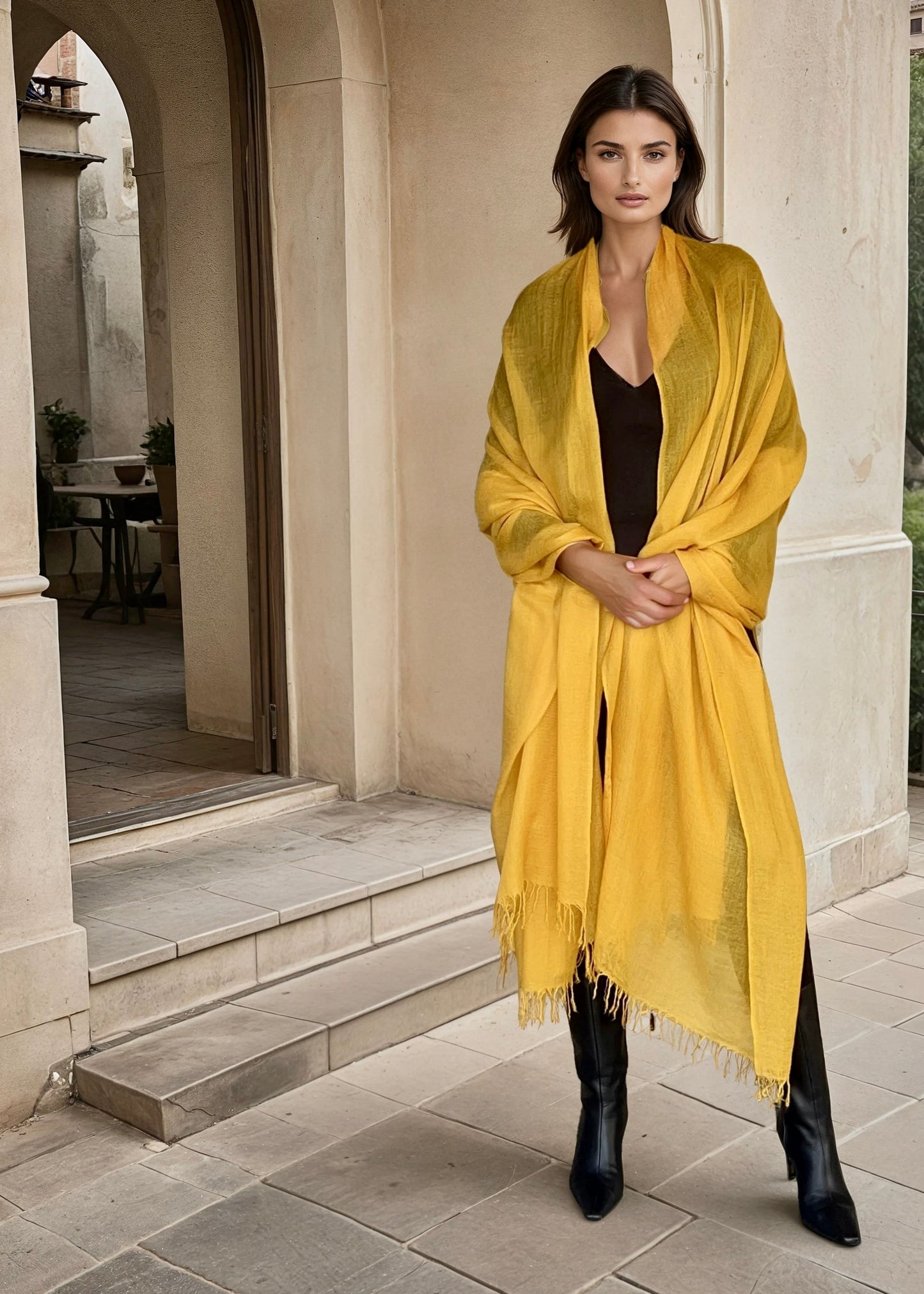 Saffron | |Handloom Luxury Scarf Wrap