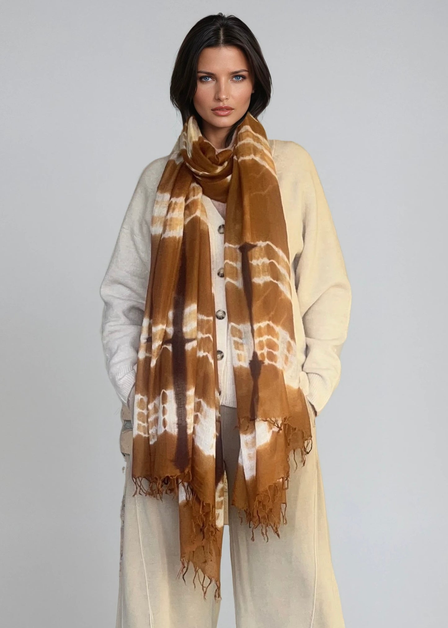 Bronze Brown| Premium Handwoven Cashmere Wrap