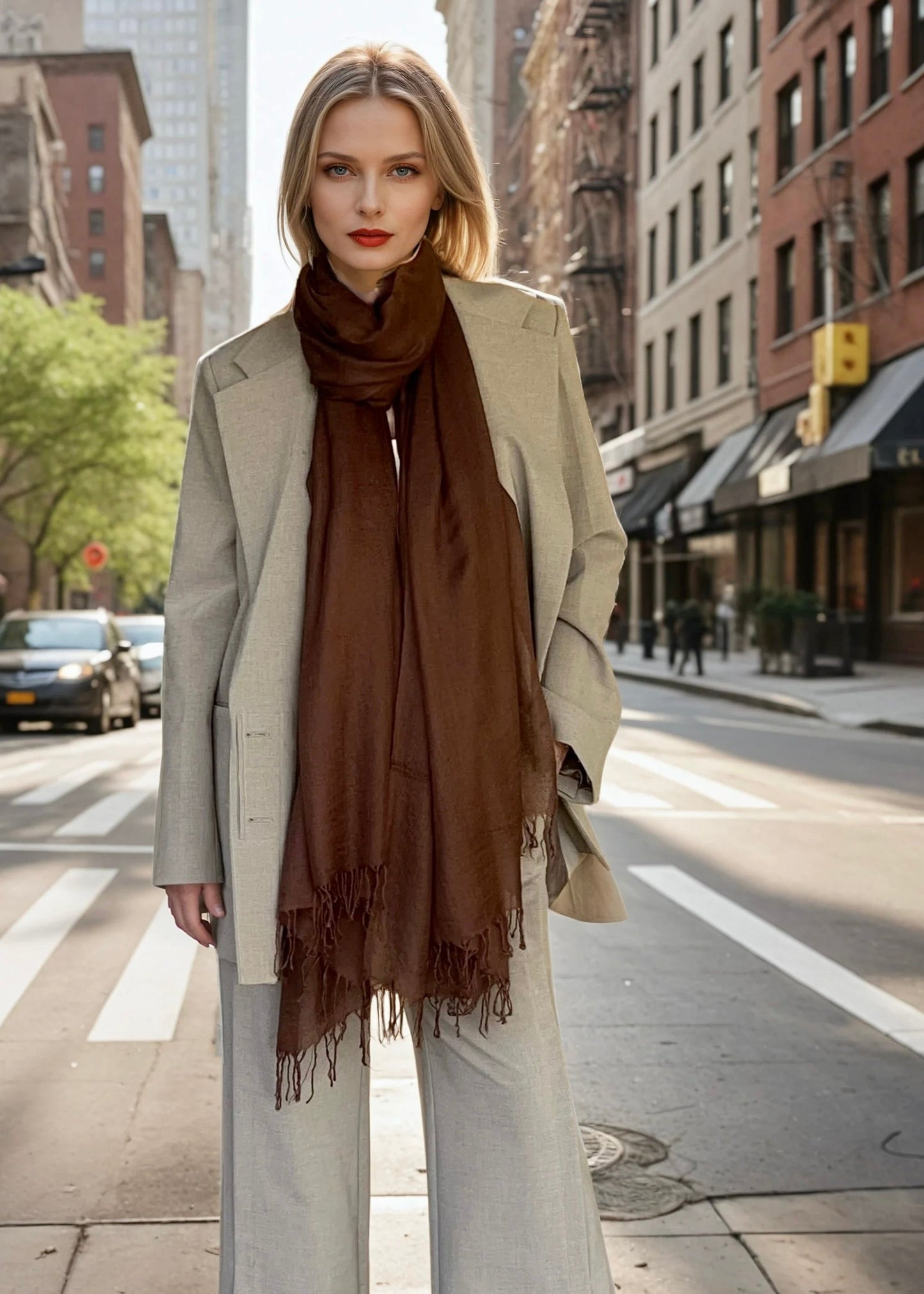 Earth Brown | Handloom Luxury Scarf Shawl