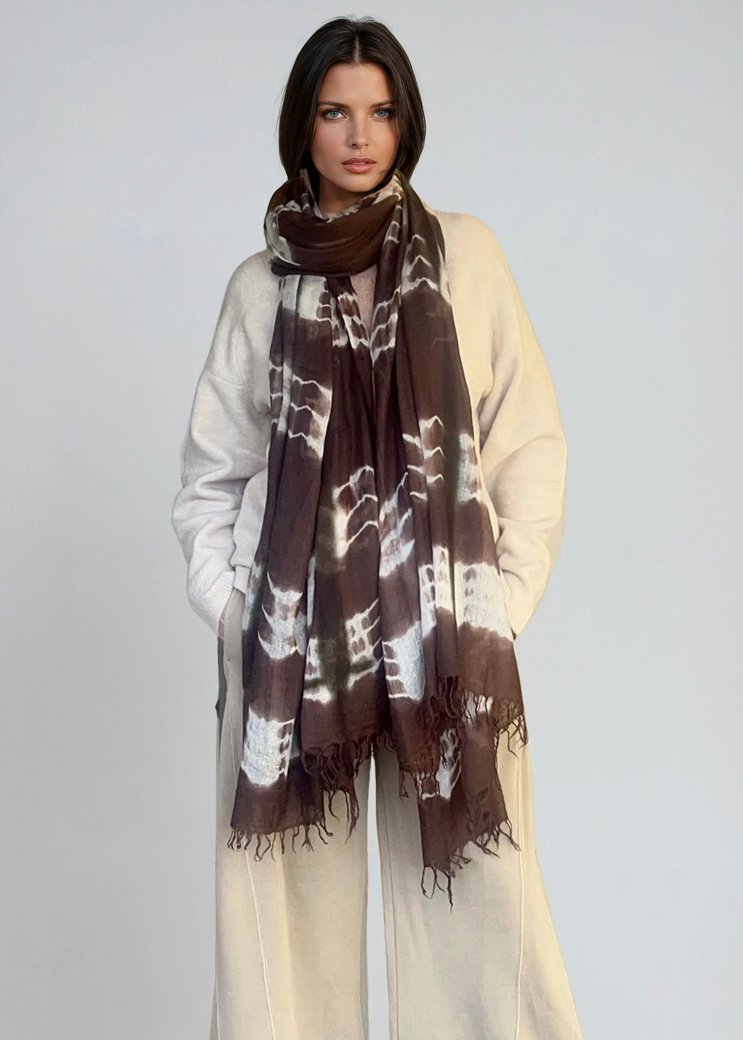 Earth Brown Forest Green | Hand Woven Cashmere Wrap| Limited Edition