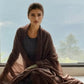 Premium Earth Brown Handloom Cashmere Wrap - Luxury Designer Shawl