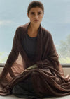 Premium Earth Brown Handloom Cashmere Wrap - Luxury Designer Shawl