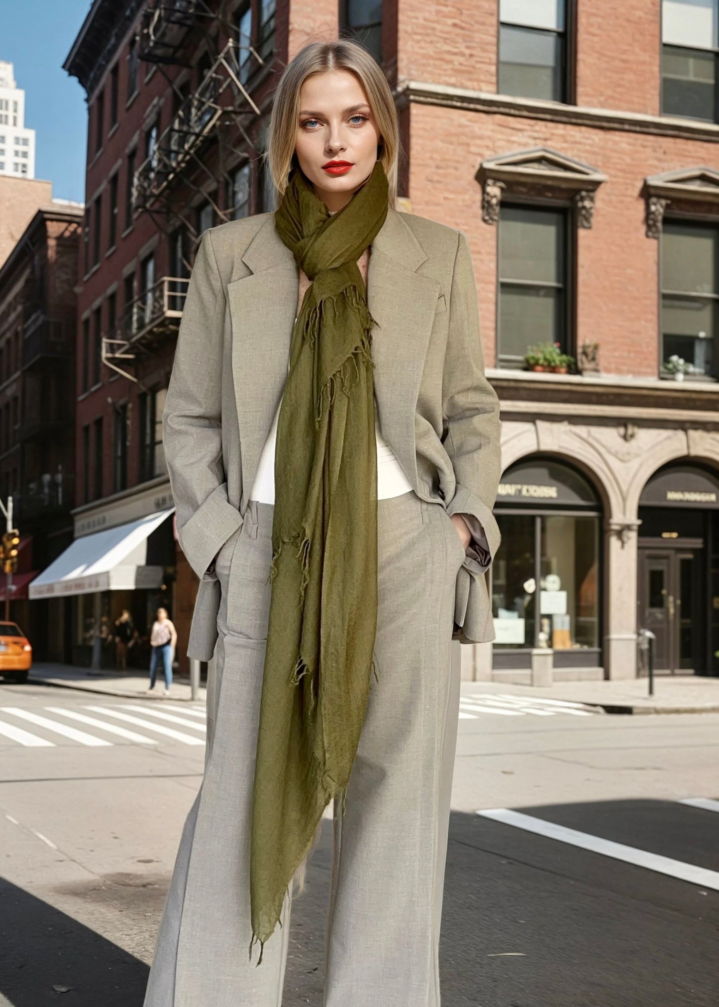 Olive Green | Handloom Luxury Scarf Wrap