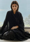 Premium Black Pure Cashmere Wrap - Handwoven Himalayan Luxury Scarf