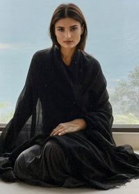 Premium Black Pure Cashmere Wrap - Handwoven Himalayan Luxury Scarf