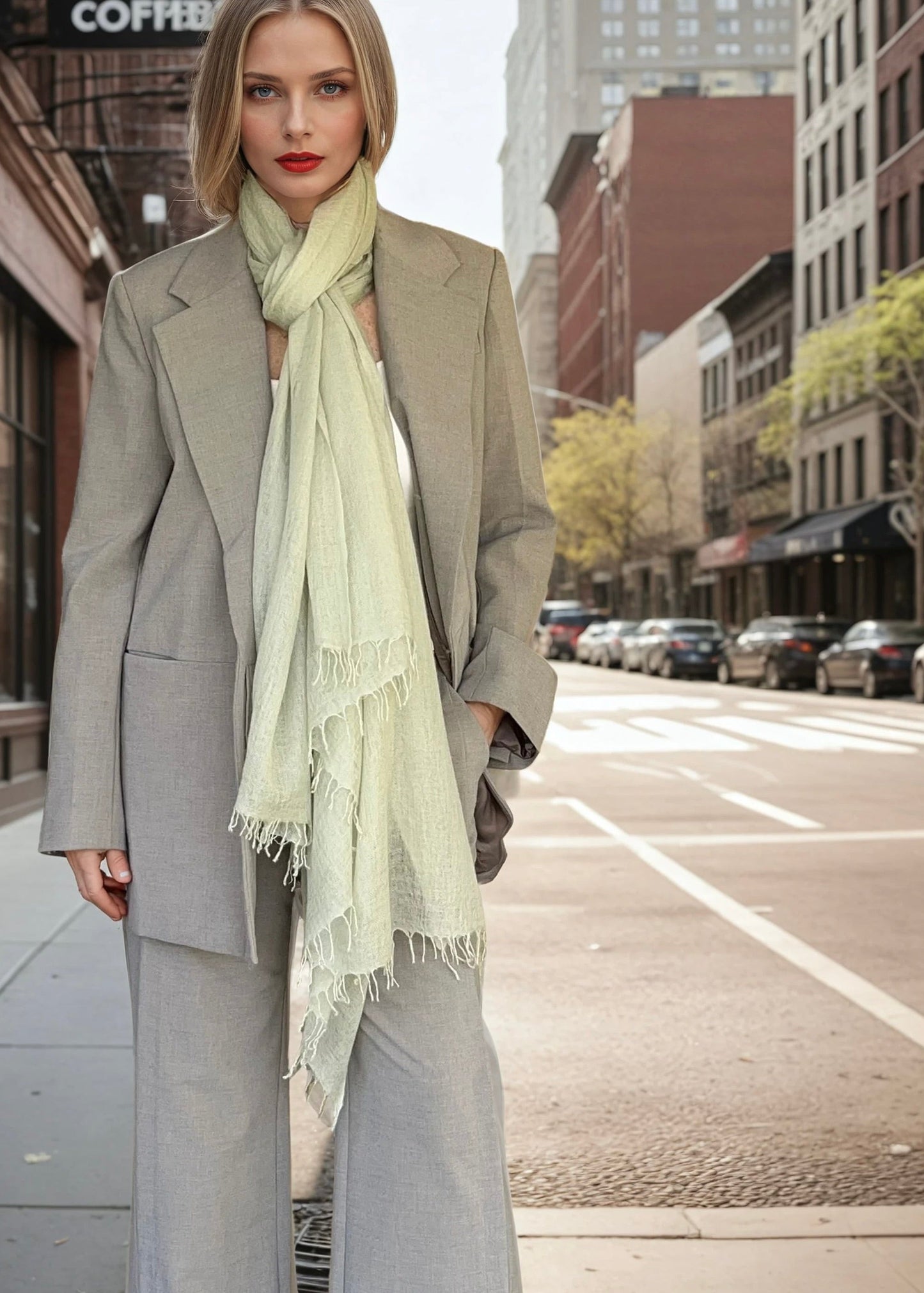 Celadon Pure Cashmere Wrap | Hand-loomed Luxury Scarf