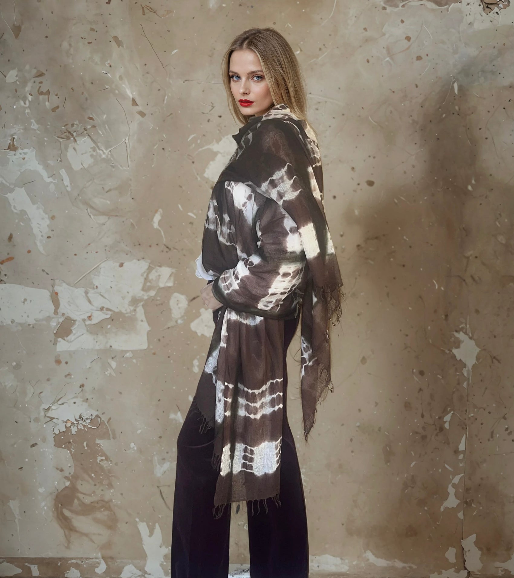 Earth Brown Forest Green | Hand Woven Cashmere Wrap