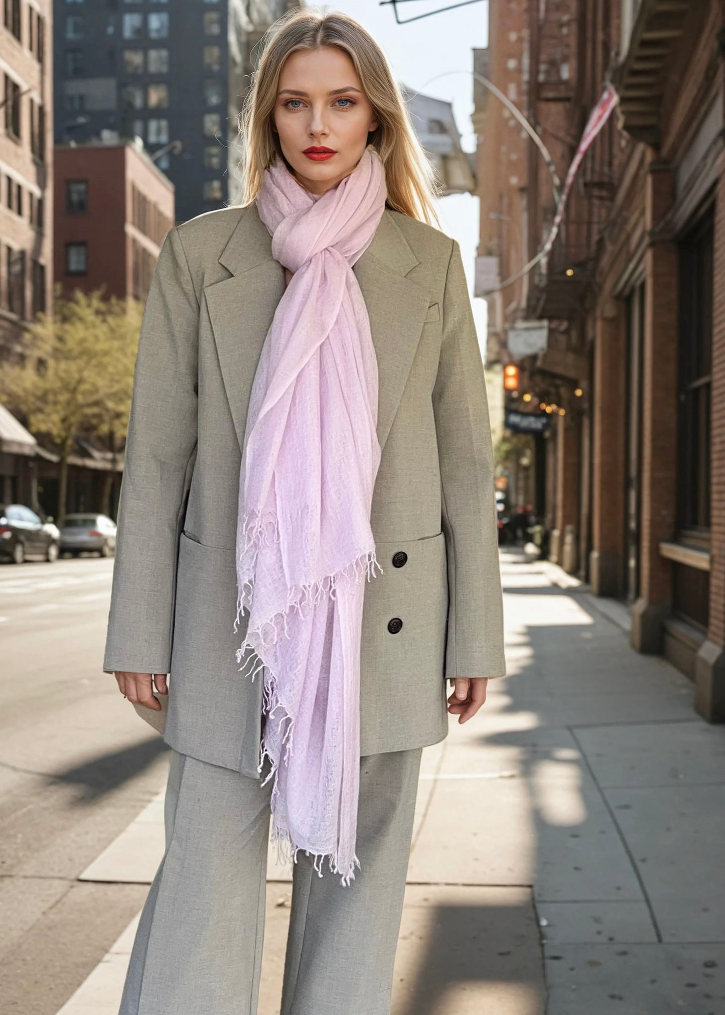 LAVENDER Pure Cashmere Wrap / Hand-loomed Luxury Scarf