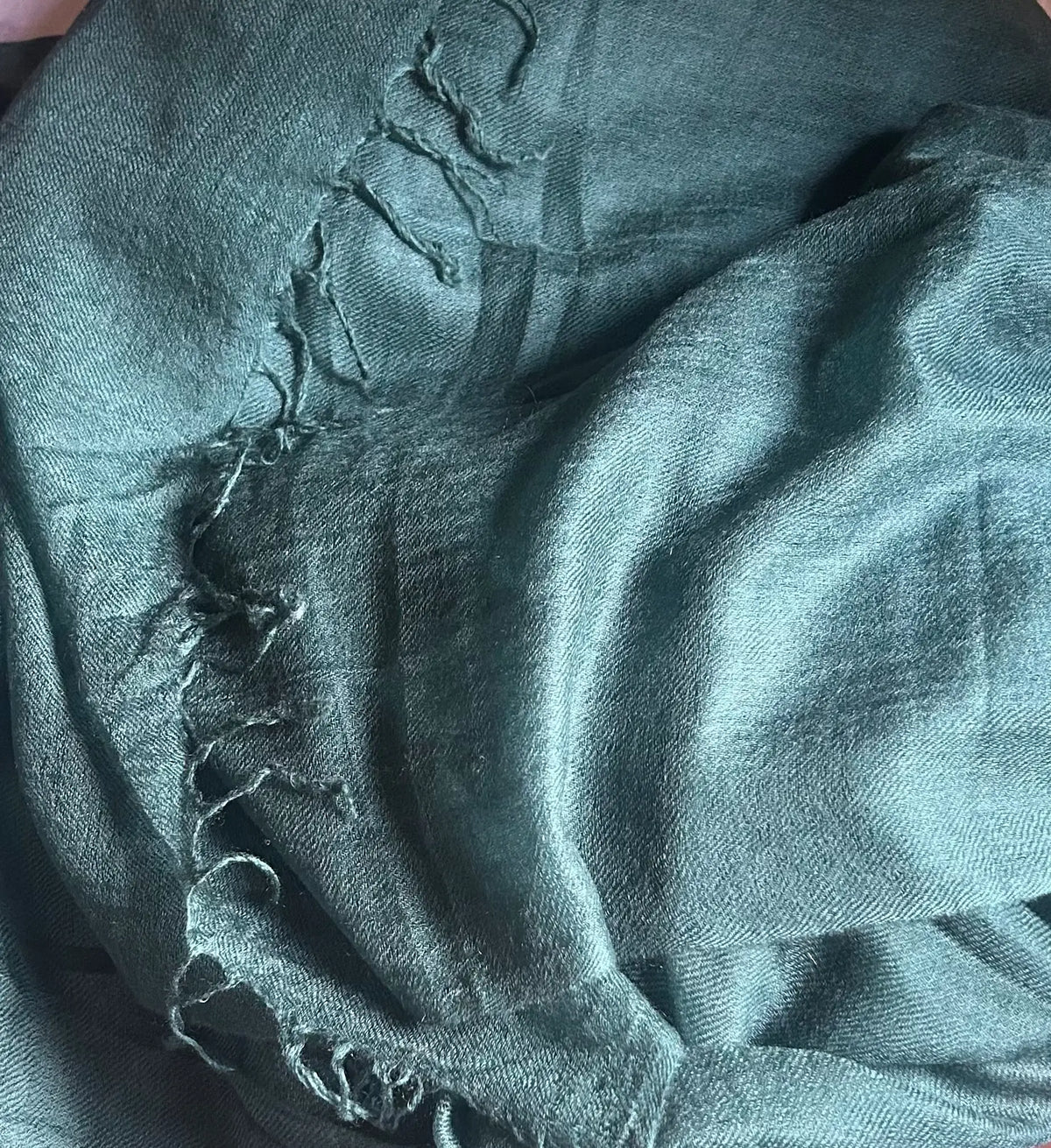 Petrol Teal Cashmere Wrap – Handloom Himalayan Luxury Scarf