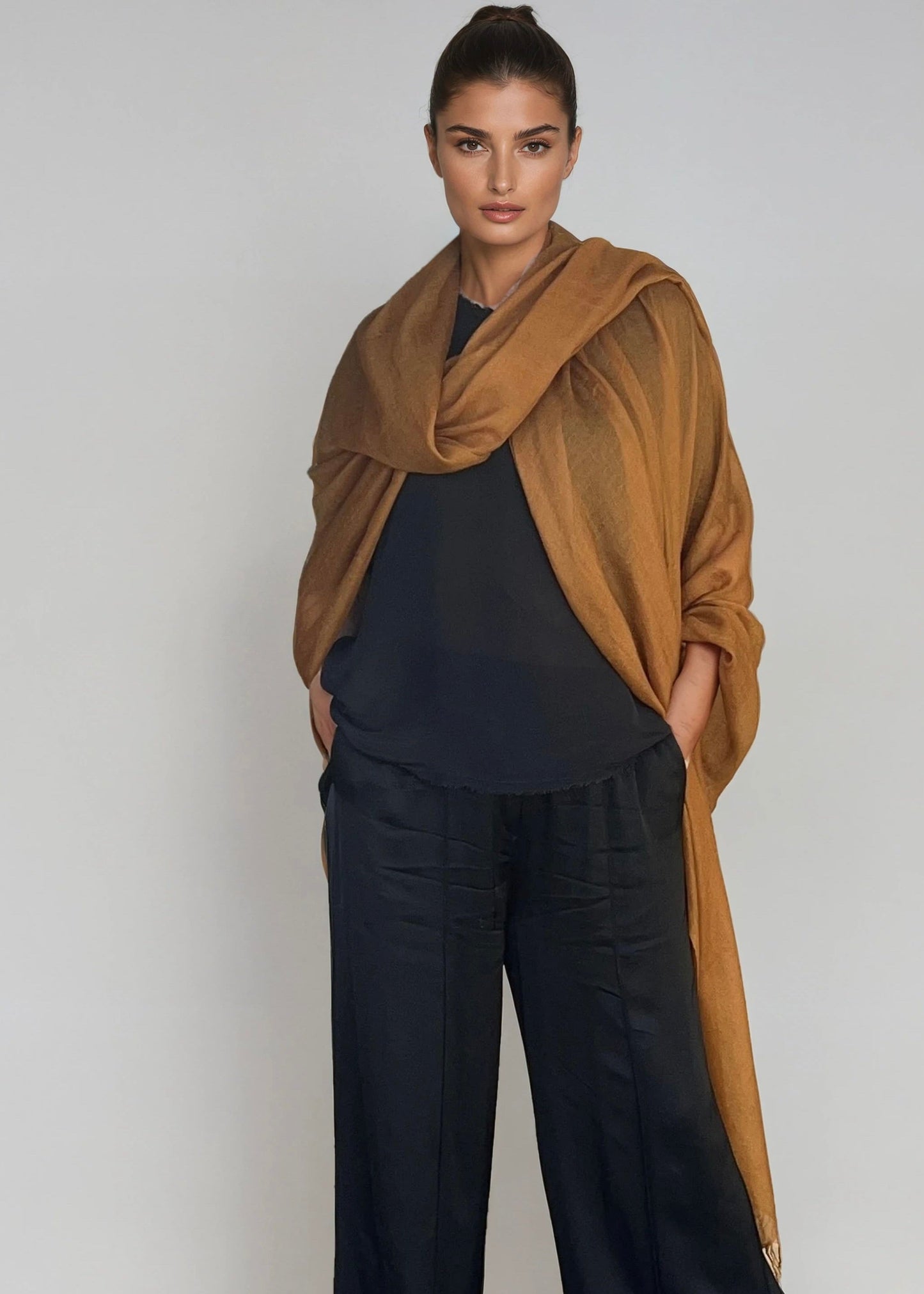 Burnt Bronze | Handloom Luxury Scarf Wrap