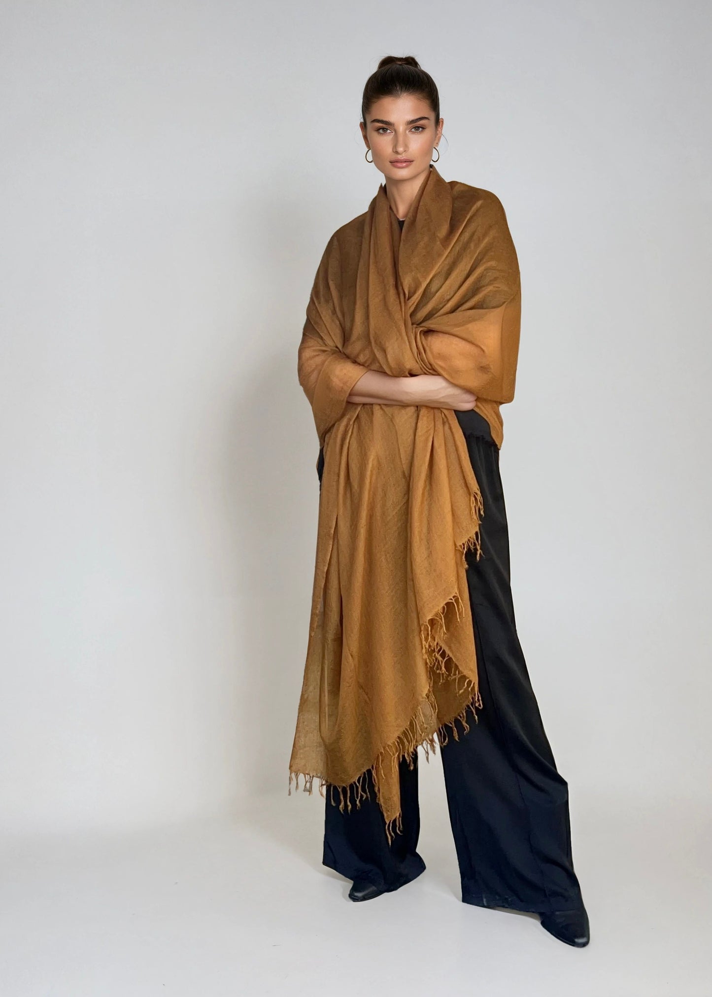 Burnt Bronze | Handloom Luxury Scarf Wrap