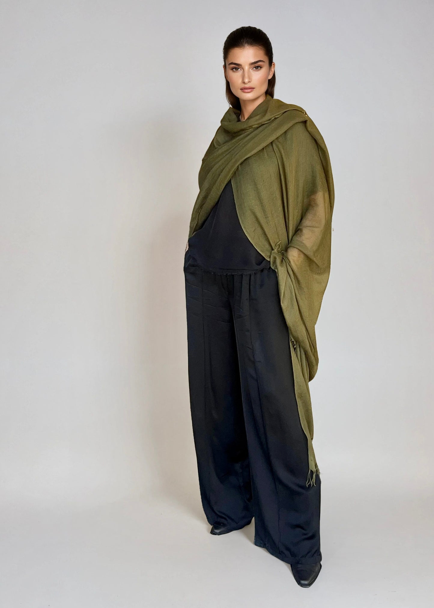 Olive Green | Handloom Luxury Scarf Wrap