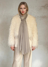 Premium Dove Mist Spring Wrap - Luxury Lightweight Designer Shawl