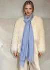 Premium Faded Denim Cashmere Wrap - Handwoven Himalayan Luxury Scarf