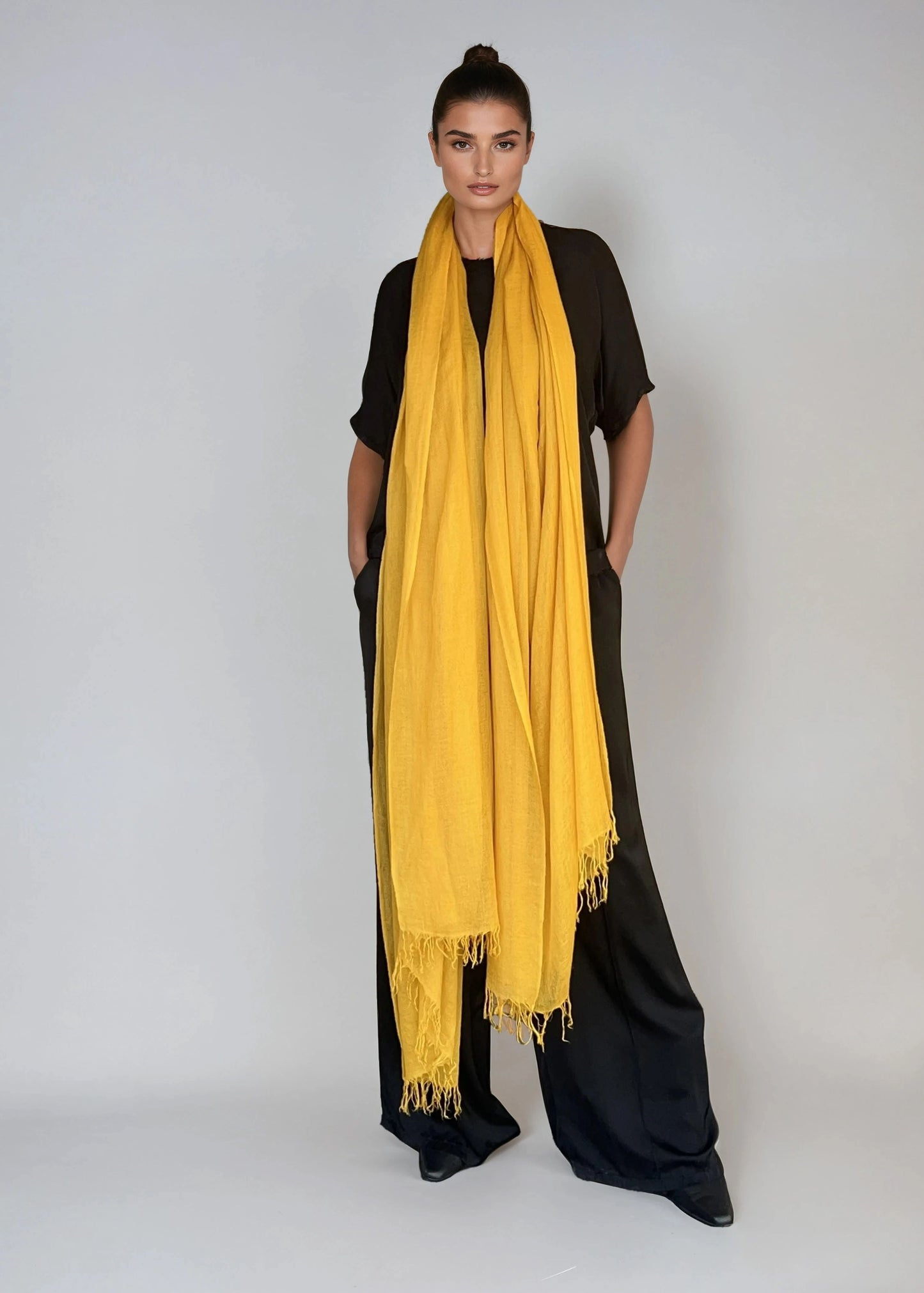 Saffron | |Handloom Luxury Scarf Wrap