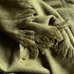 Olive Green Handwoven Pure Cashmere Wrap Heavy Weight