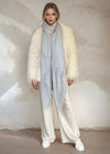 Premium Light Grey Pure Cashmere Wrap - Handwoven Himalayan Luxury Scarf