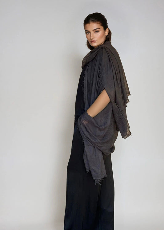 LEICHTER KASCHMIR-WICKEL – CHARCOAL