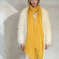 Premium Saffron Handloom Cashmere Wrap - Luxury Designer Scarf