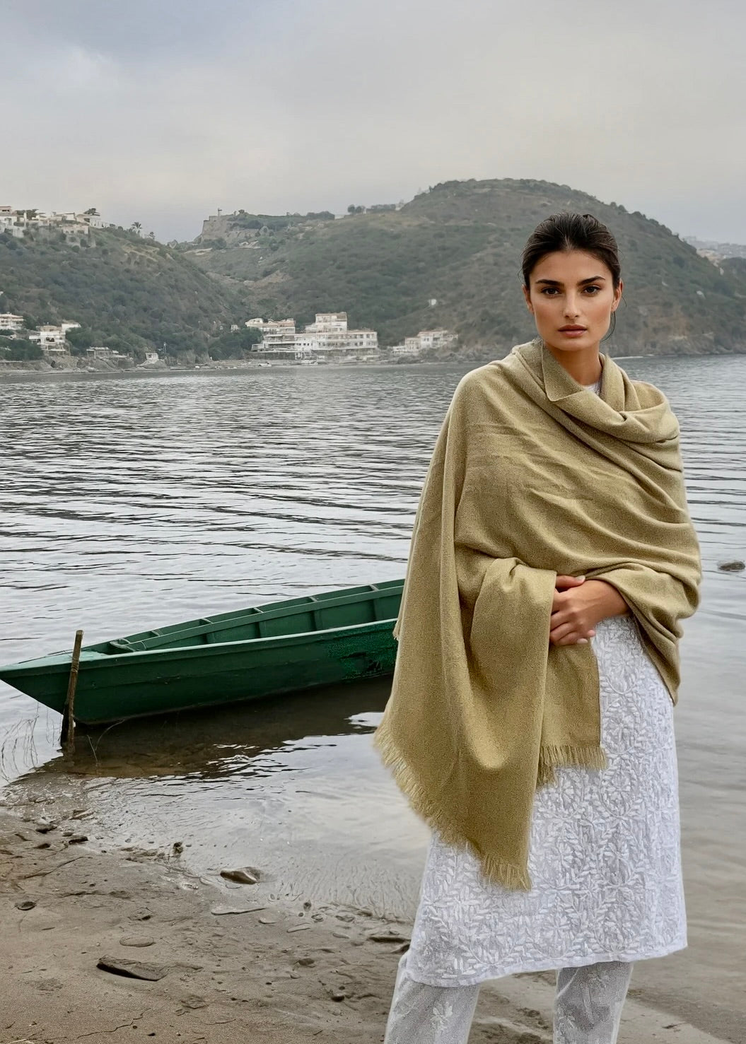 Heavyweight Plant-Dyed Cashmere Wrap | Mustard