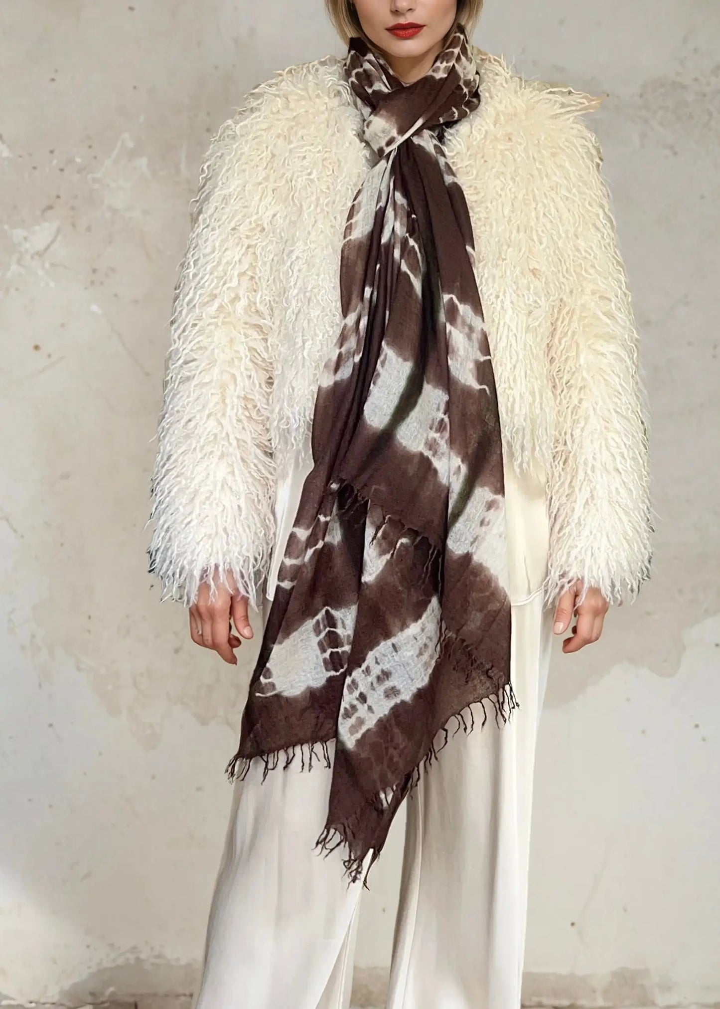 Hand Woven Cashmere Wrap - Earth Brown Forest Green | Cashmere Luxe