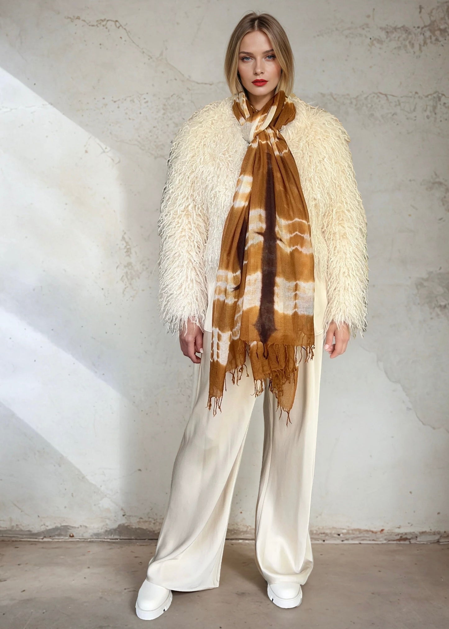 Premium Bronze Brown Handwoven Cashmere Wrap - Limited Edition Luxury