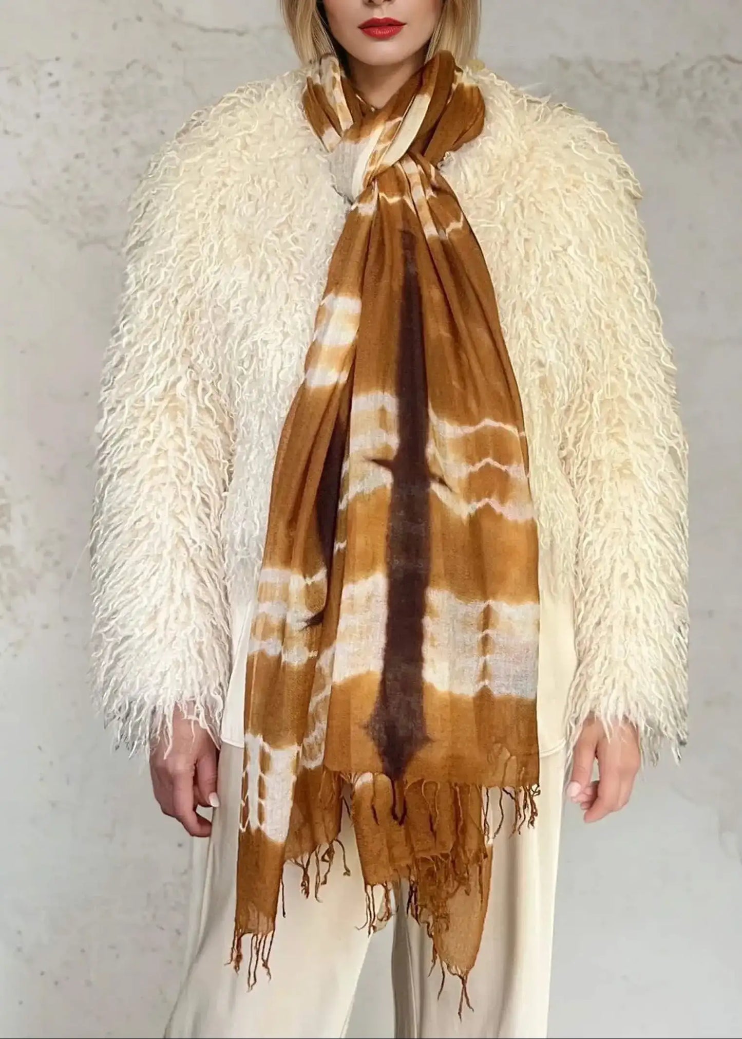Premium Bronze Brown Cashmere Wrap – Handwoven Himalayan Limited Edition