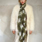 Forest Green, Brown & White Cashmere Wrap | Hand-loomed Luxury Scarf | Limited Edition