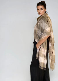 Premium Taupe & Soft Pink Hand-Woven Cashmere Wrap - Limited Edition Luxury
