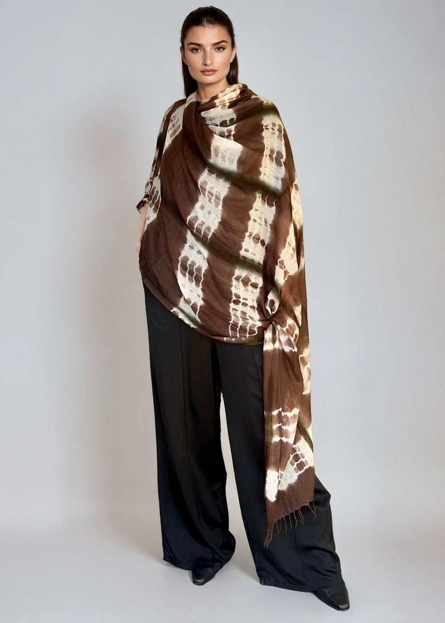 Earth Brown Forest Green | Hand Woven Cashmere Wrap| Limited Edition