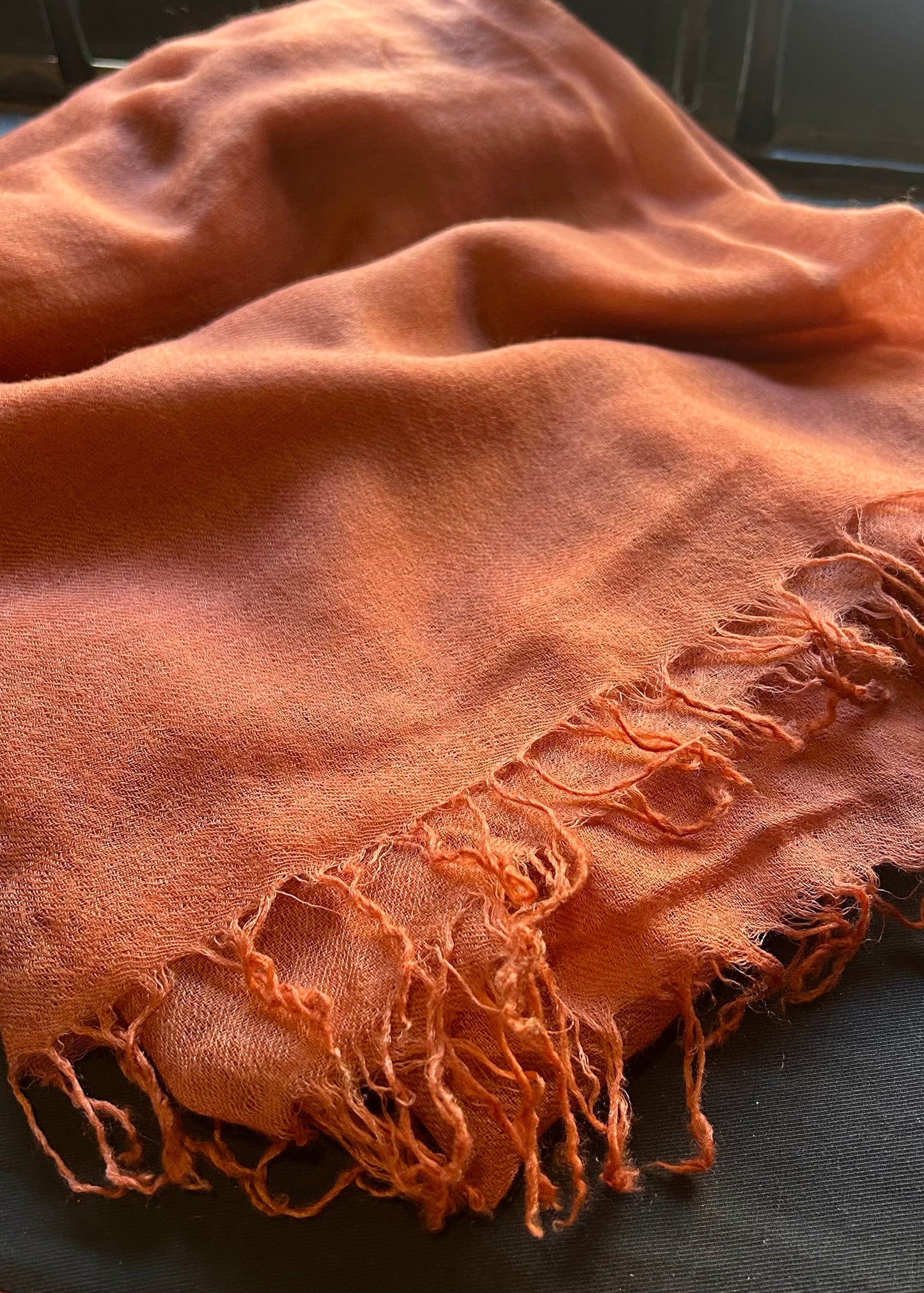Burnt Sienna Cashmere Wrap | 100% Handwoven Luxury Shawl