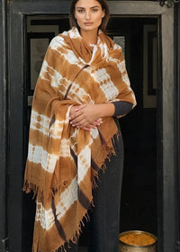Premium Bronze Brown Handwoven Cashmere Wrap - Limited Edition Luxury