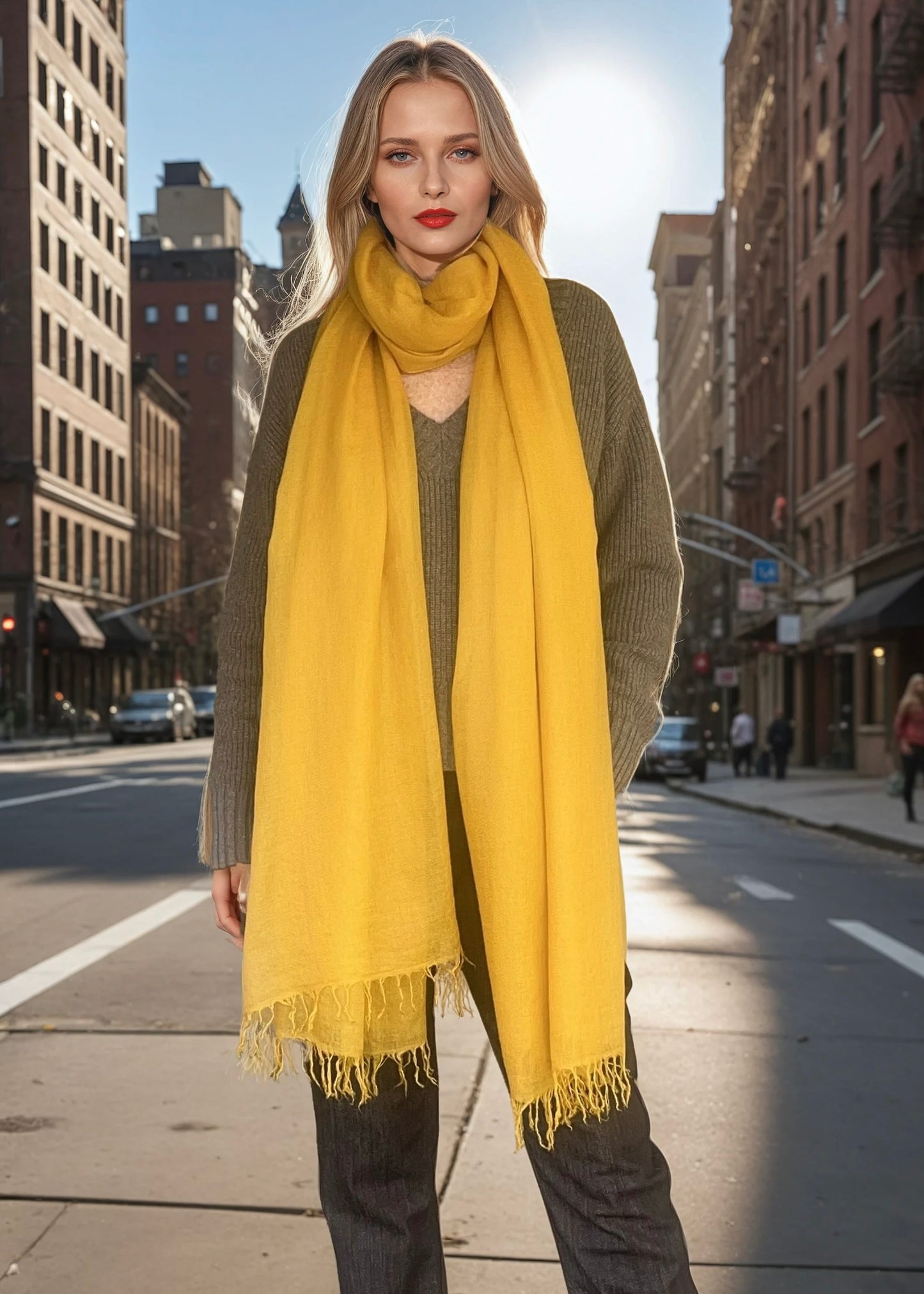 Saffron | |Handloom Luxury Scarf Wrap