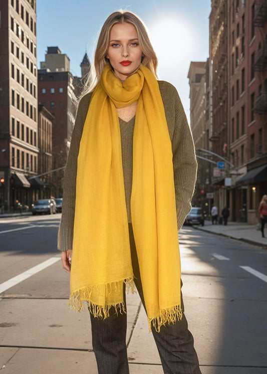 Saffron | |Handloom Luxury Scarf Wrap