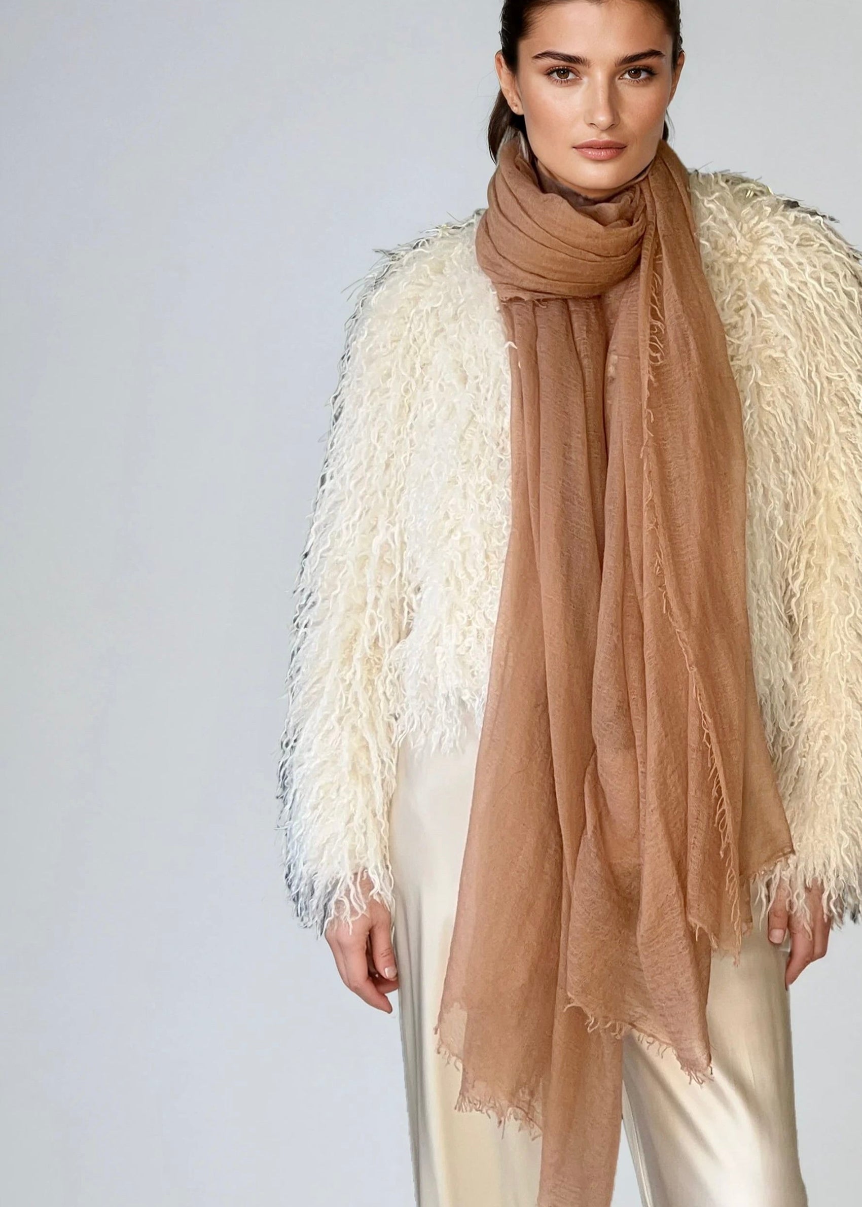 Sunset Bronze Cashmere Wrap | Lightweight Shawl