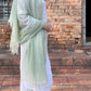Premium Celadon Pure Cashmere Wrap - Handwoven Himalayan Luxury Scarf