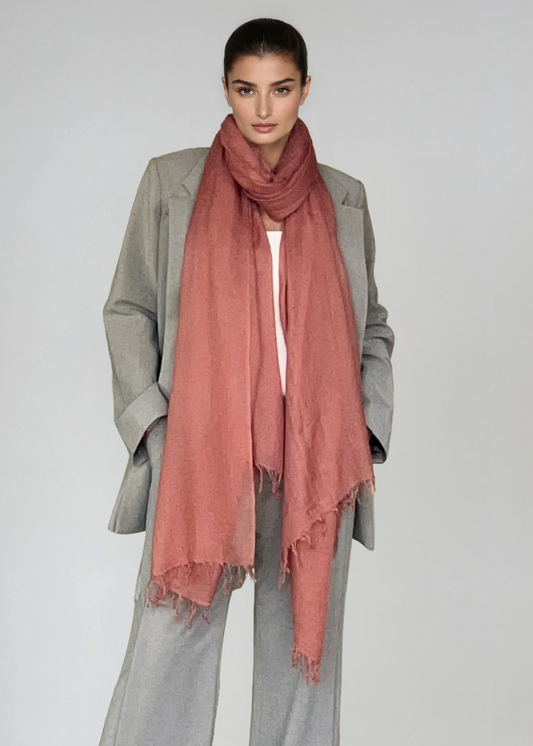 Burnt Sienna Cashmere Wrap | 100% Handwoven Luxury Shawl