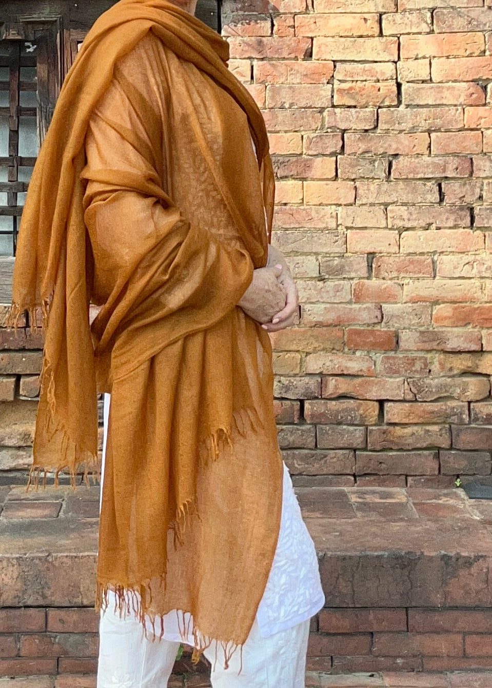Burnt Bronze Cashmere Wrap – Handloom Himalayan Luxury Scarf