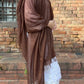 Premium Earth Brown Handloom Cashmere Wrap - Luxury Designer Shawl