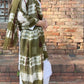 Forest Green, Brown & White Cashmere Wrap | Hand-loomed Luxury Scarf | Limited Edition