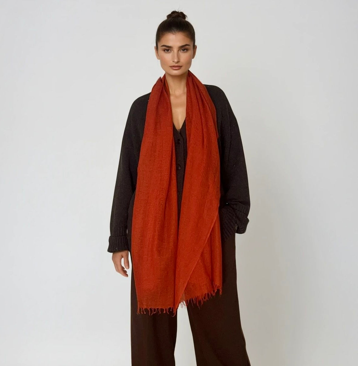 Cheery Red Cashmere Scarf