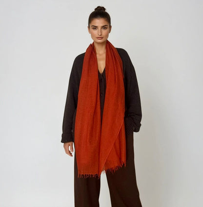 Cheery Red Cashmere Scarf