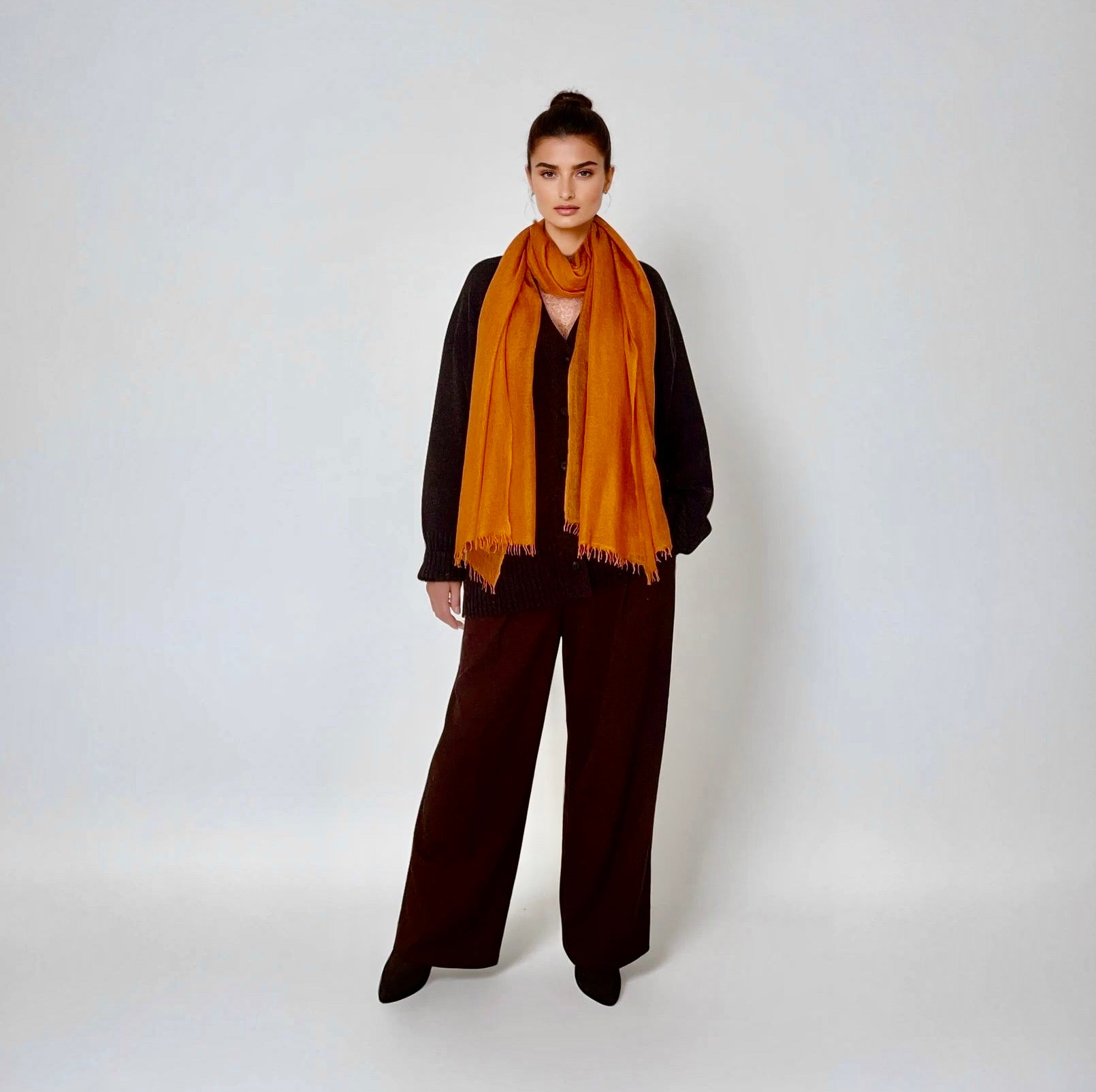 Amber Glow Cashmere Scarf