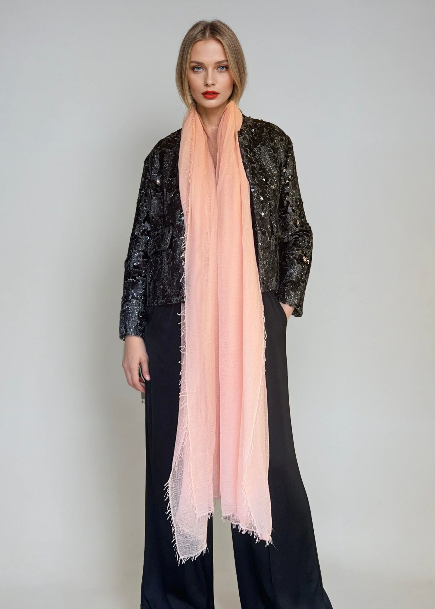Sunset Blush  Cashmere Wrap | Lightweight Shawl