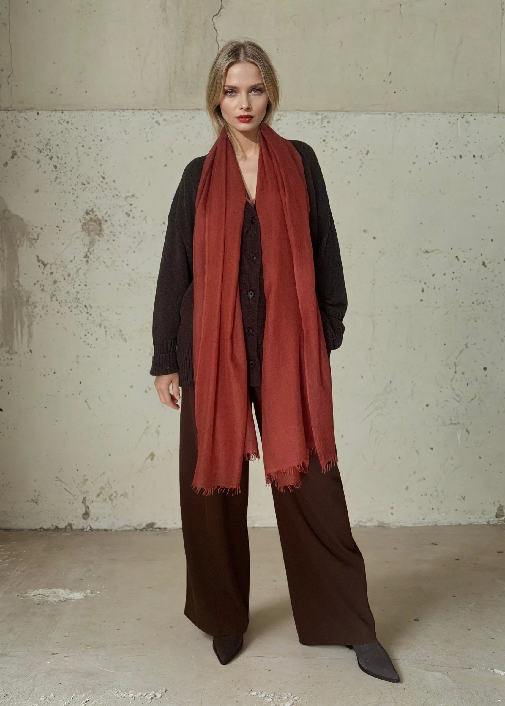 Burnt Brown Cashmere Scarf