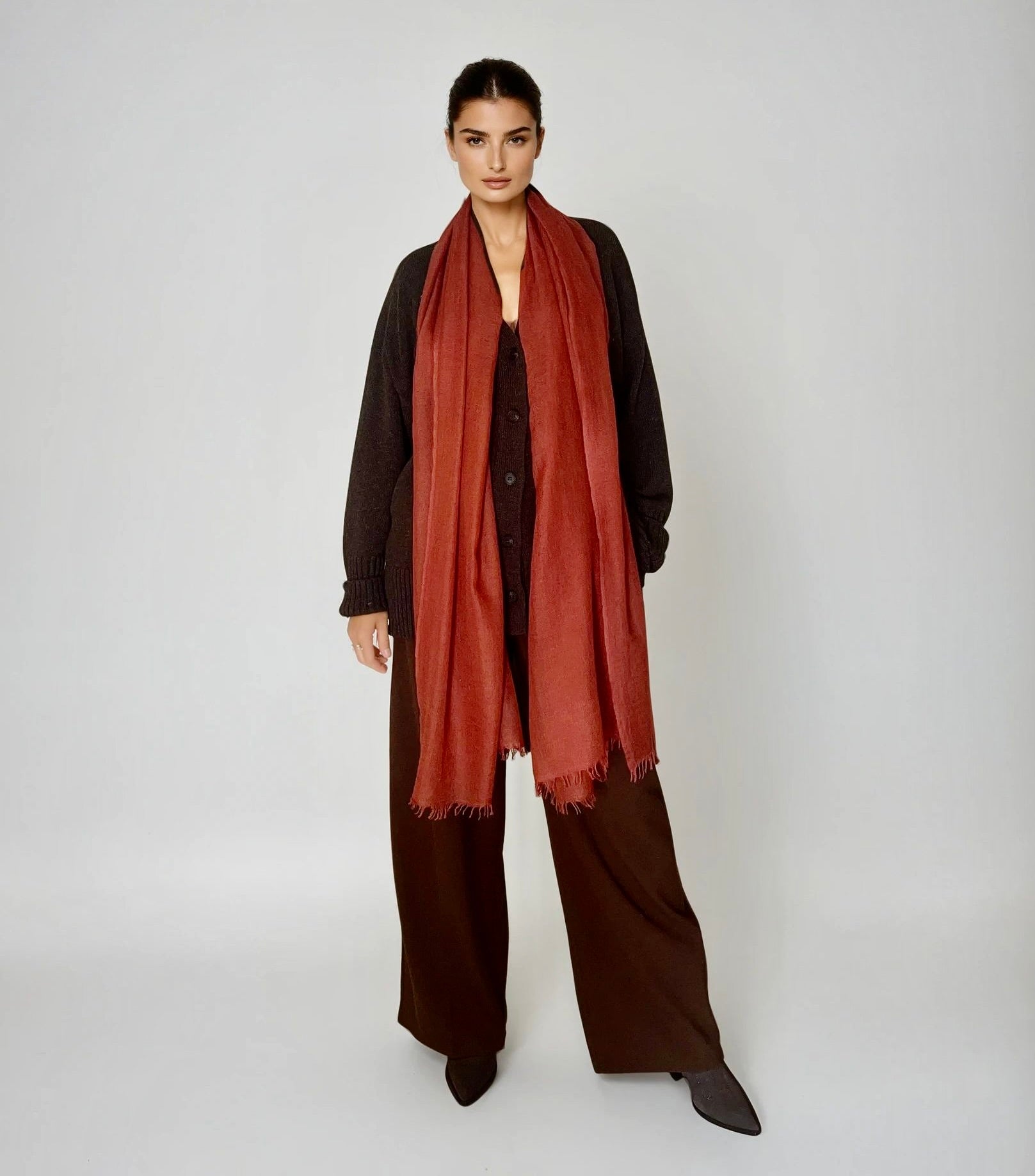 Burnt Brown Cashmere Scarf