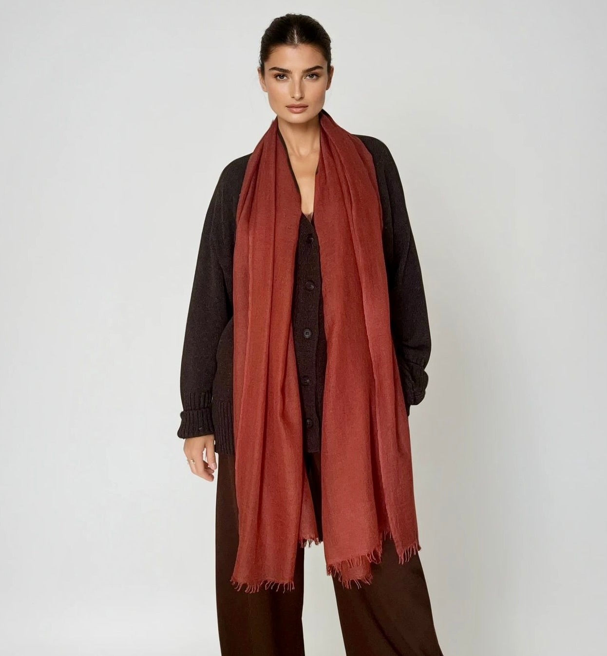 Burnt Brown Cashmere Scarf