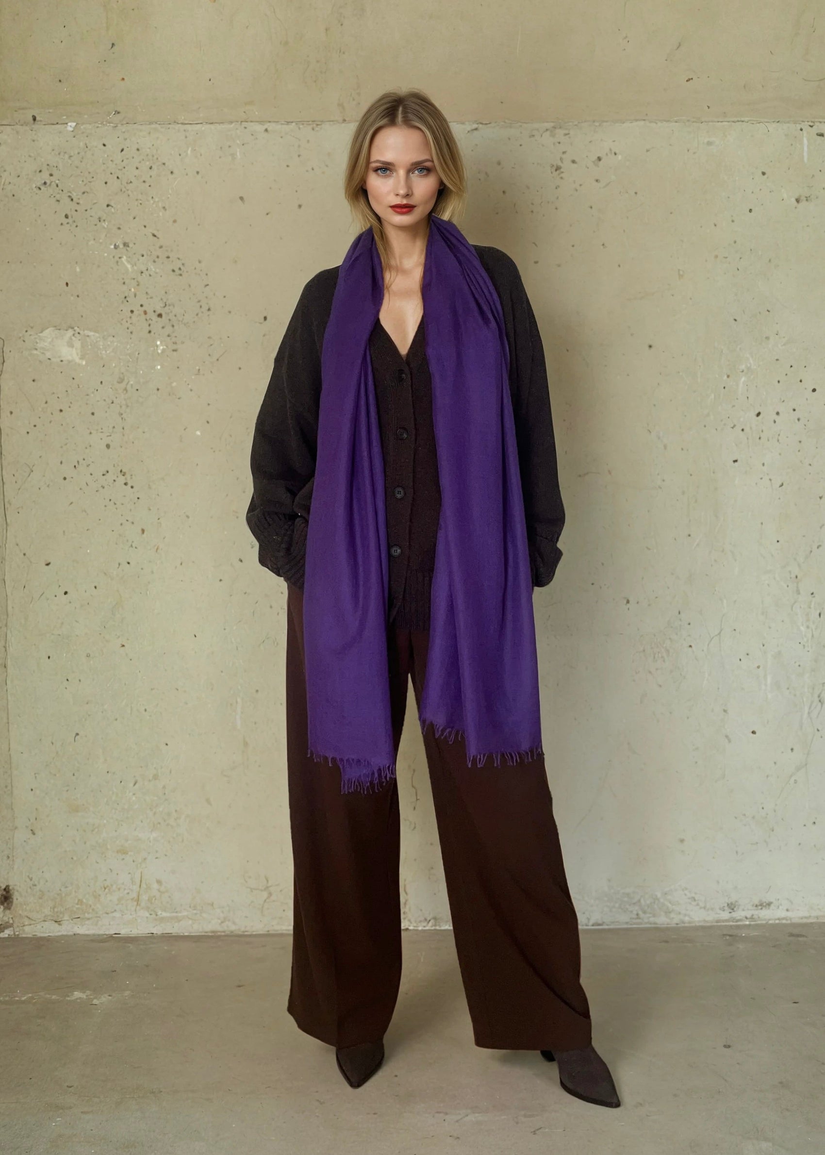Royal Purple Cashmere scarf
