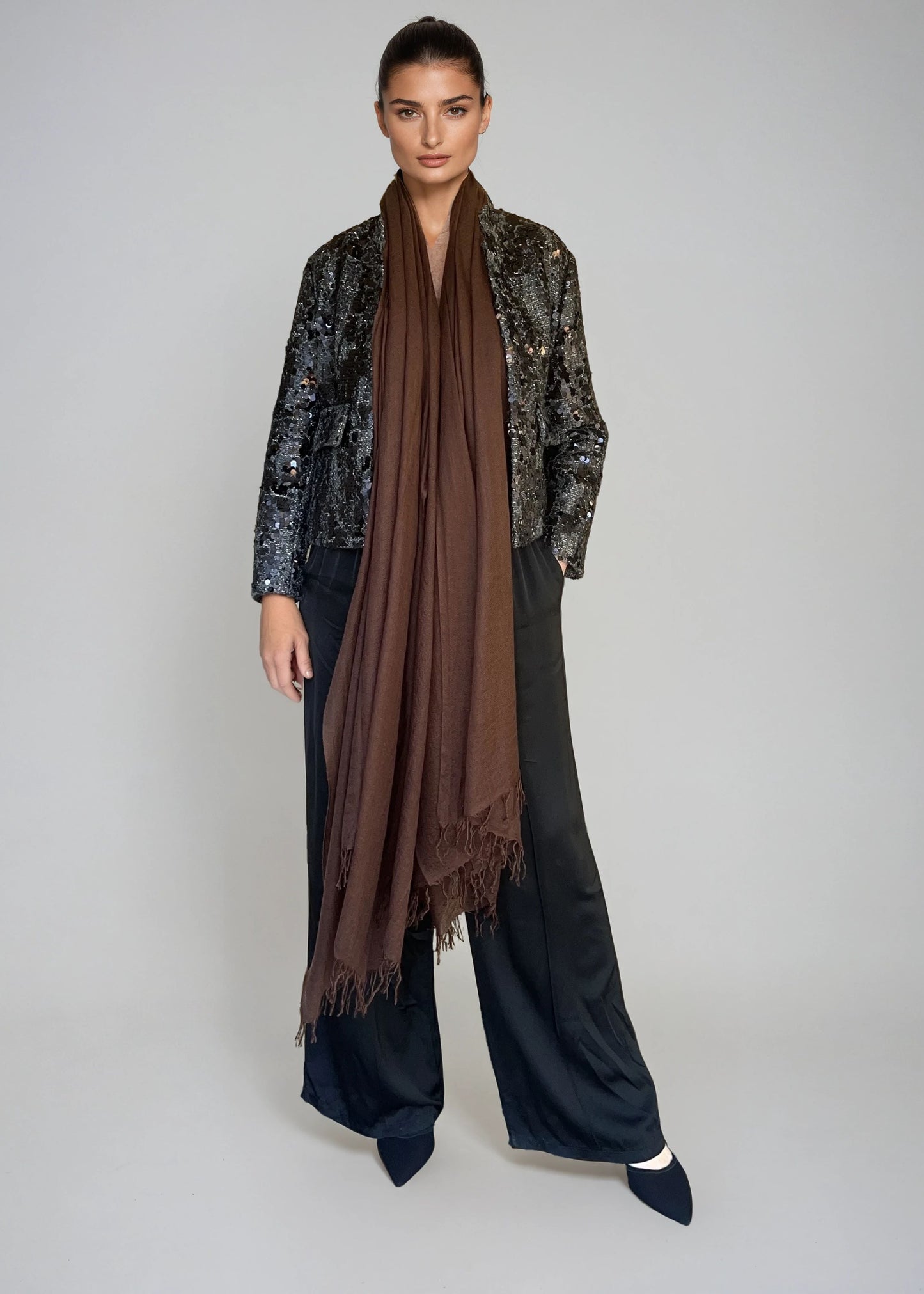 Earth Brown | Handloom Luxury Scarf Shawl