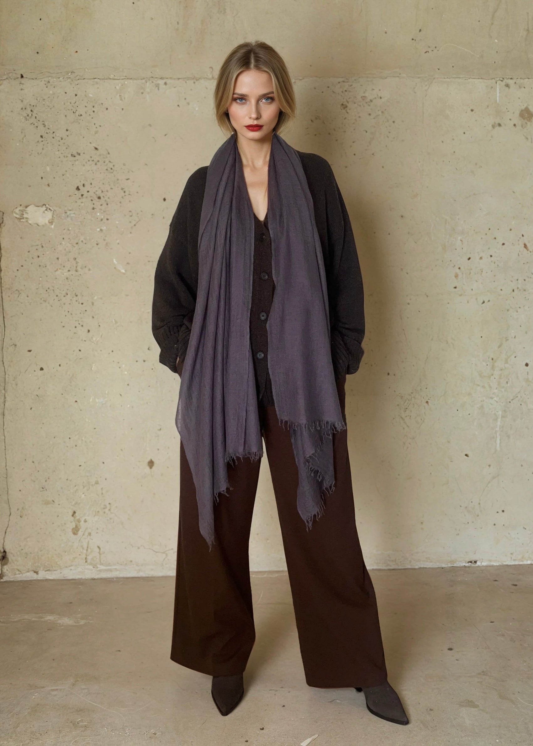 Charcoal Cashmere Scarf
